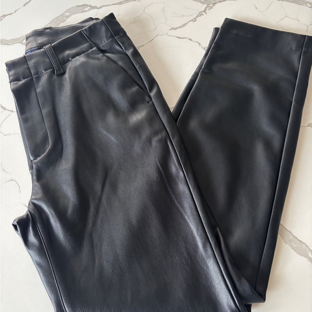 Black Faux Leather Pants